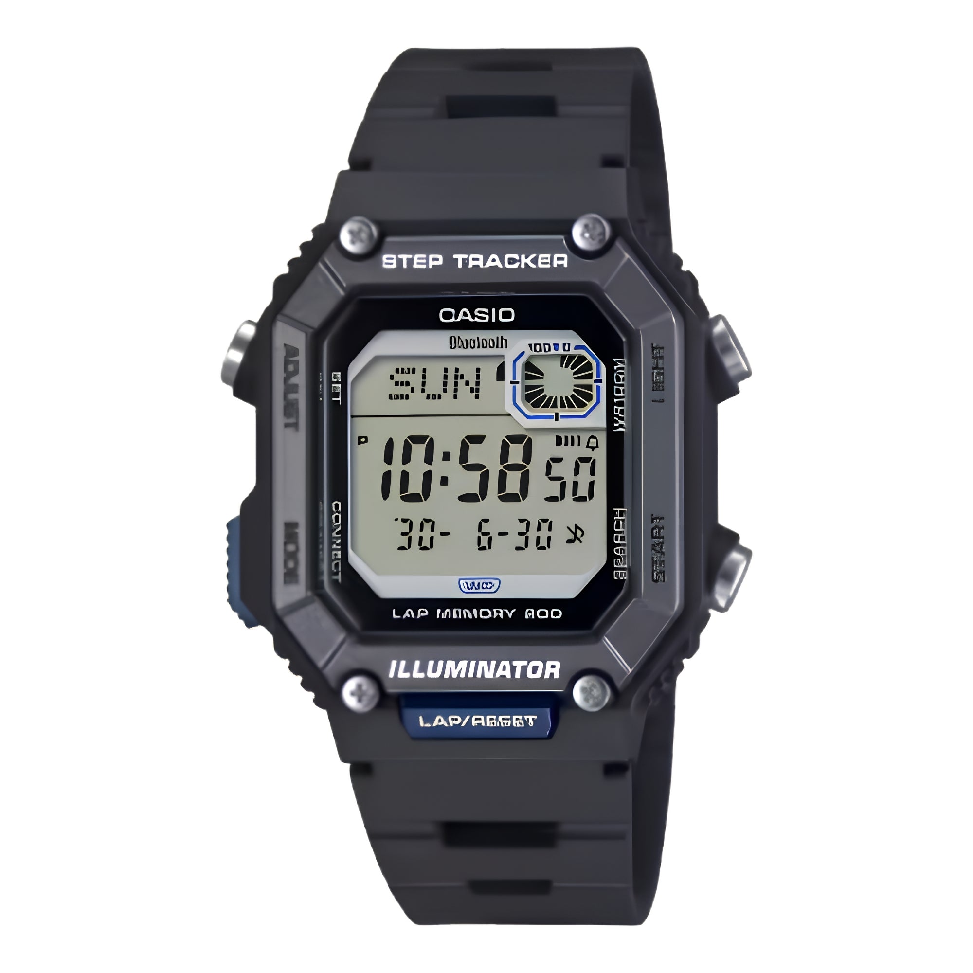 Casio WS-B1000-8BVDF Bluetooth Digital Sports Watch for Men | Step Tracker | 100M Water Resistant | Smartphone Link | LED Backlight | Gray Resin Strap