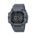 CASIO AE-1600H-8BVDF Digital Sports Watch for Men | 100M Water Resistant | 10-Year Battery | LED Backlight | World Time | Stopwatch | Gray Resin Strap