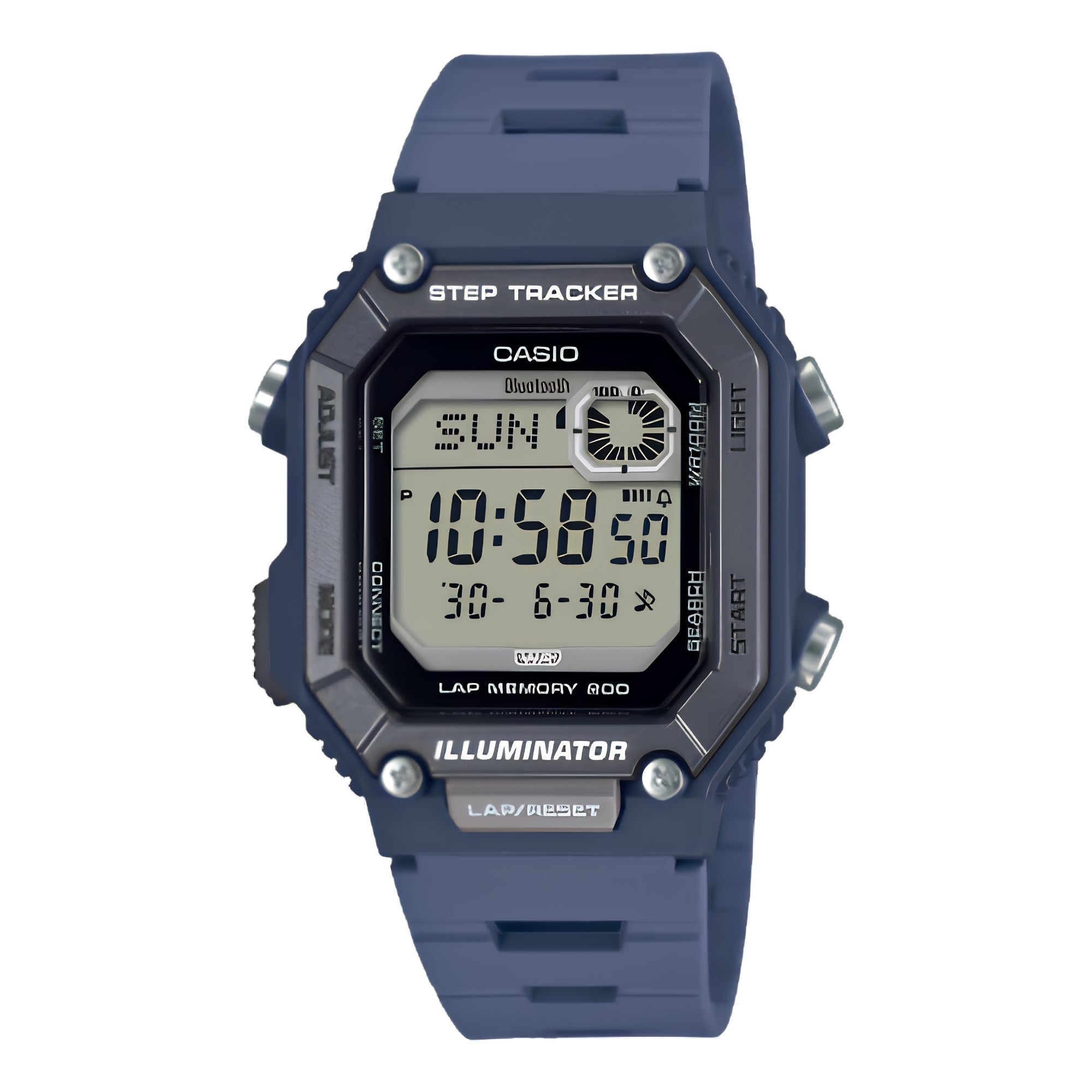 Casio WS-B1000-8BVDF Bluetooth Digital Sports Watch for Men | Step Tracker | 100M Water Resistant | Smartphone Link | LED Backlight | Gray Resin Strap