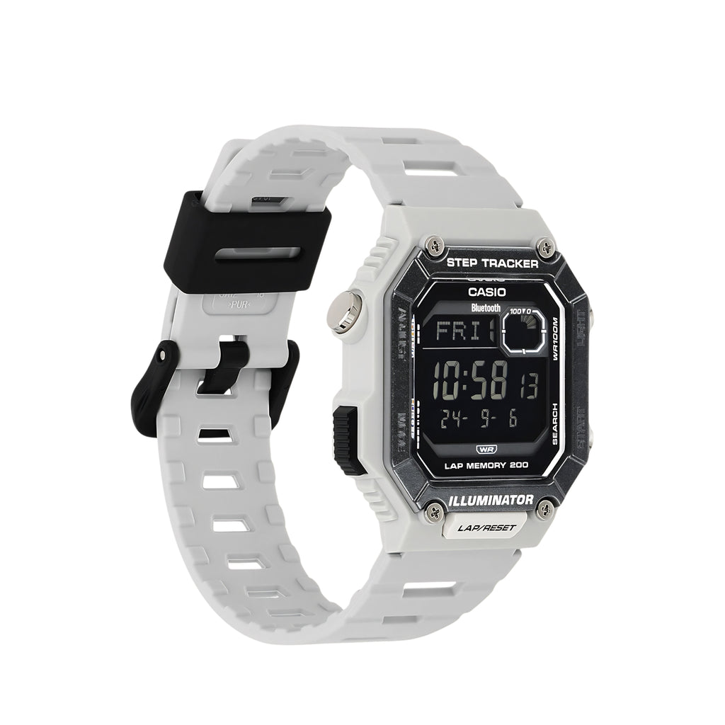 Casio WS-B1000-8BVDF Bluetooth Digital Sports Watch for Men | Step Tracker | 100M Water Resistant | Smartphone Link | LED Backlight | Gray Resin Strap