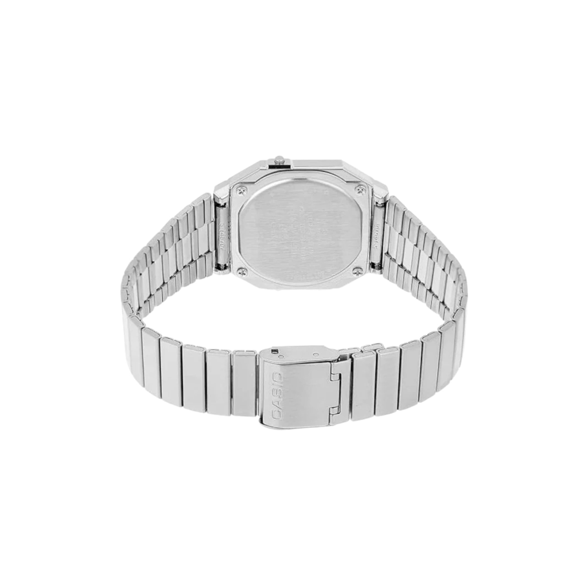 Casio Vintage A700WEV-7ADF Unisex Digital Watch Silver Stainless Steel Mesh Bracelet LED Light Stopwatch Alarm Retro Design