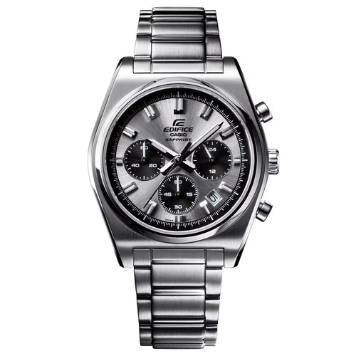 Casio EDIFICE EFB-730D-7AVUDF Men's Analog Chronograph Watch with Stainless Steel Bracelet, Sapphire Crystal, 100M Water Resistant, Silver Dial