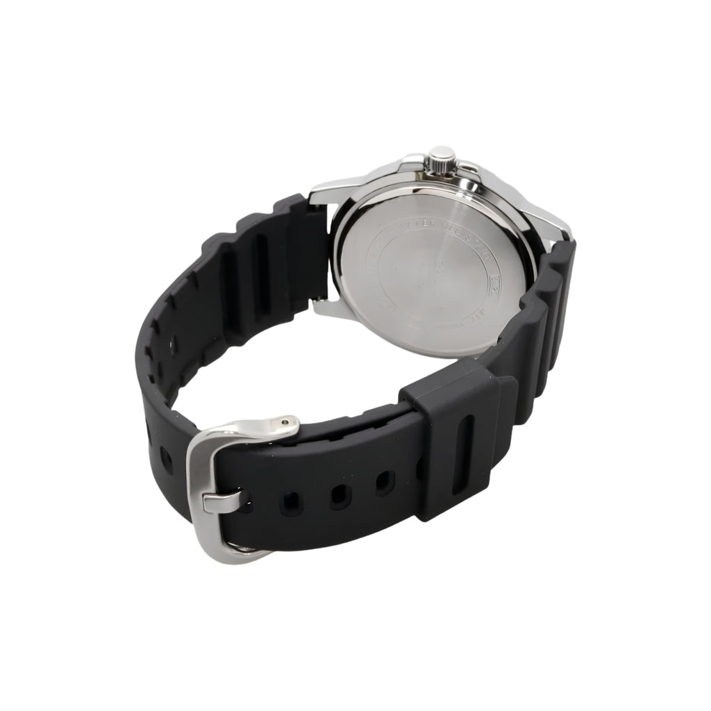 Casio MTP-VD01-1EVUDF Men's Analog Watch | Black Dial | Resin Strap | Quartz Movement | Mineral Glass | 50M Water Resistant | Date Display