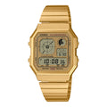Casio Vintage A130WEG-9AEF Unisex Digital Watch with Gold Tone Stainless Steel Bracelet, Multi-Function LCD Display, Quartz Movement, Water Resistant