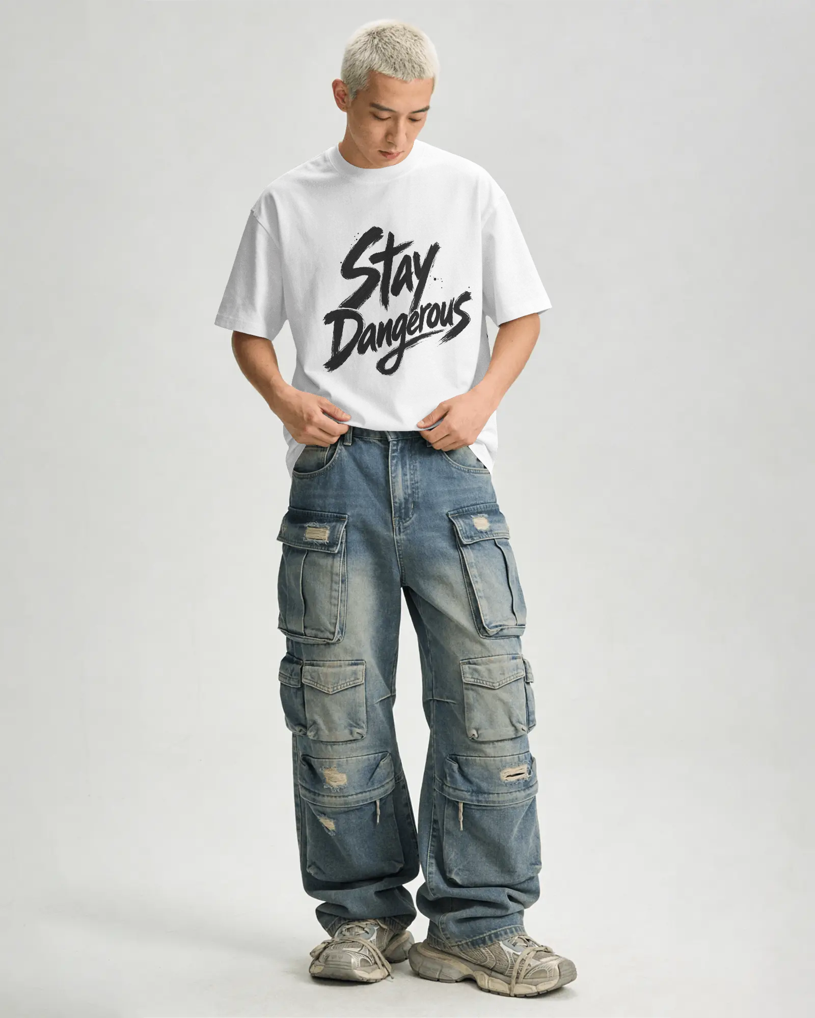 Stay Dangerous 100% Cotton T-Shirt | Brush Script Graphic Tee