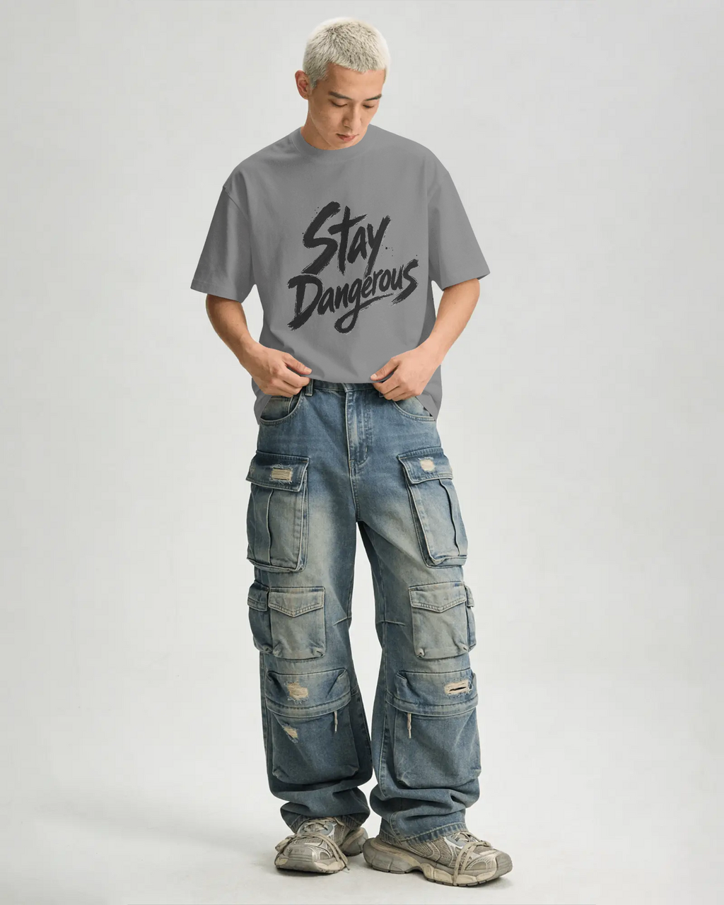 Stay Dangerous 100% Cotton T-Shirt | Brush Script Graphic Tee