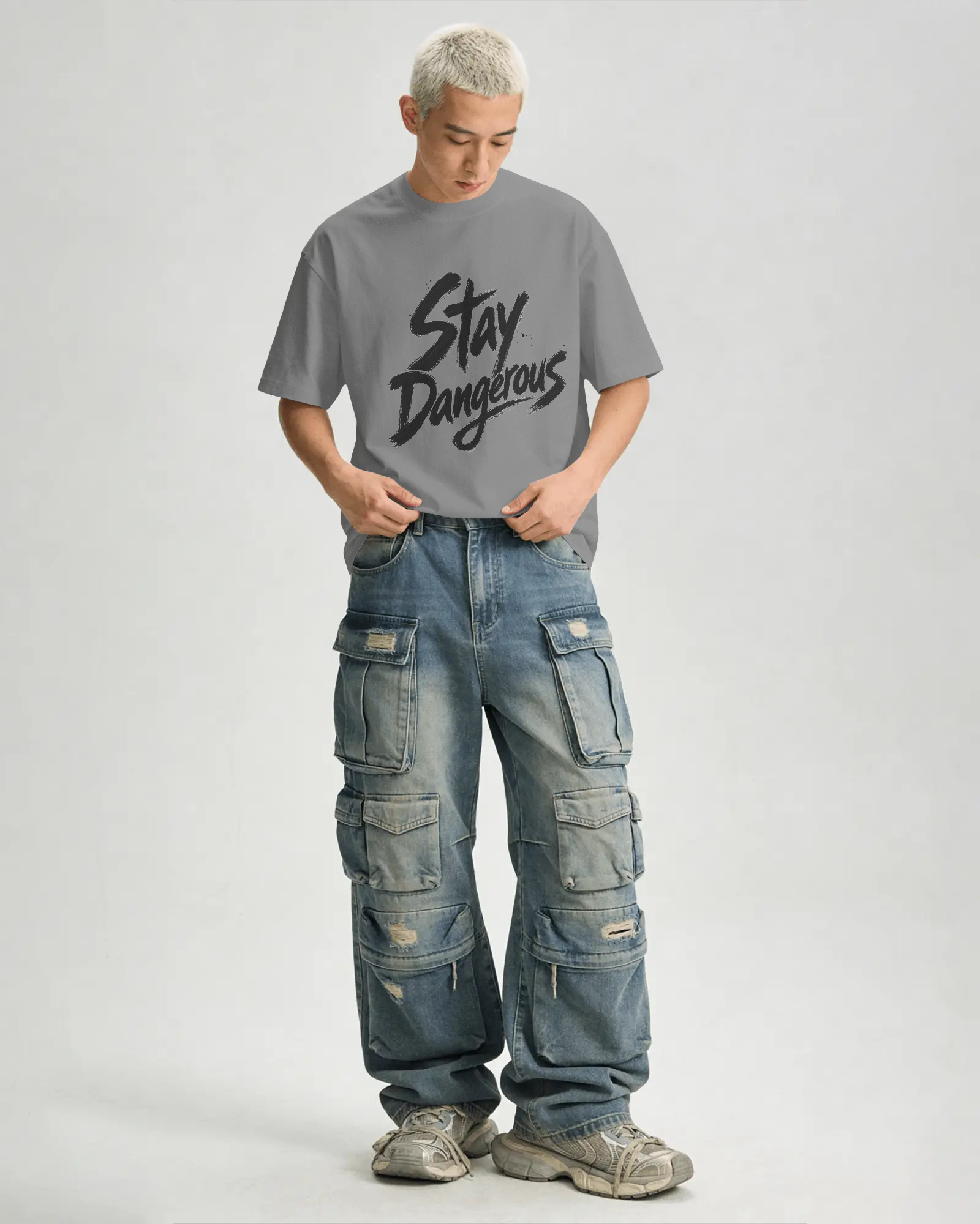 Stay Dangerous 100% Cotton T-Shirt | Brush Script Graphic Tee