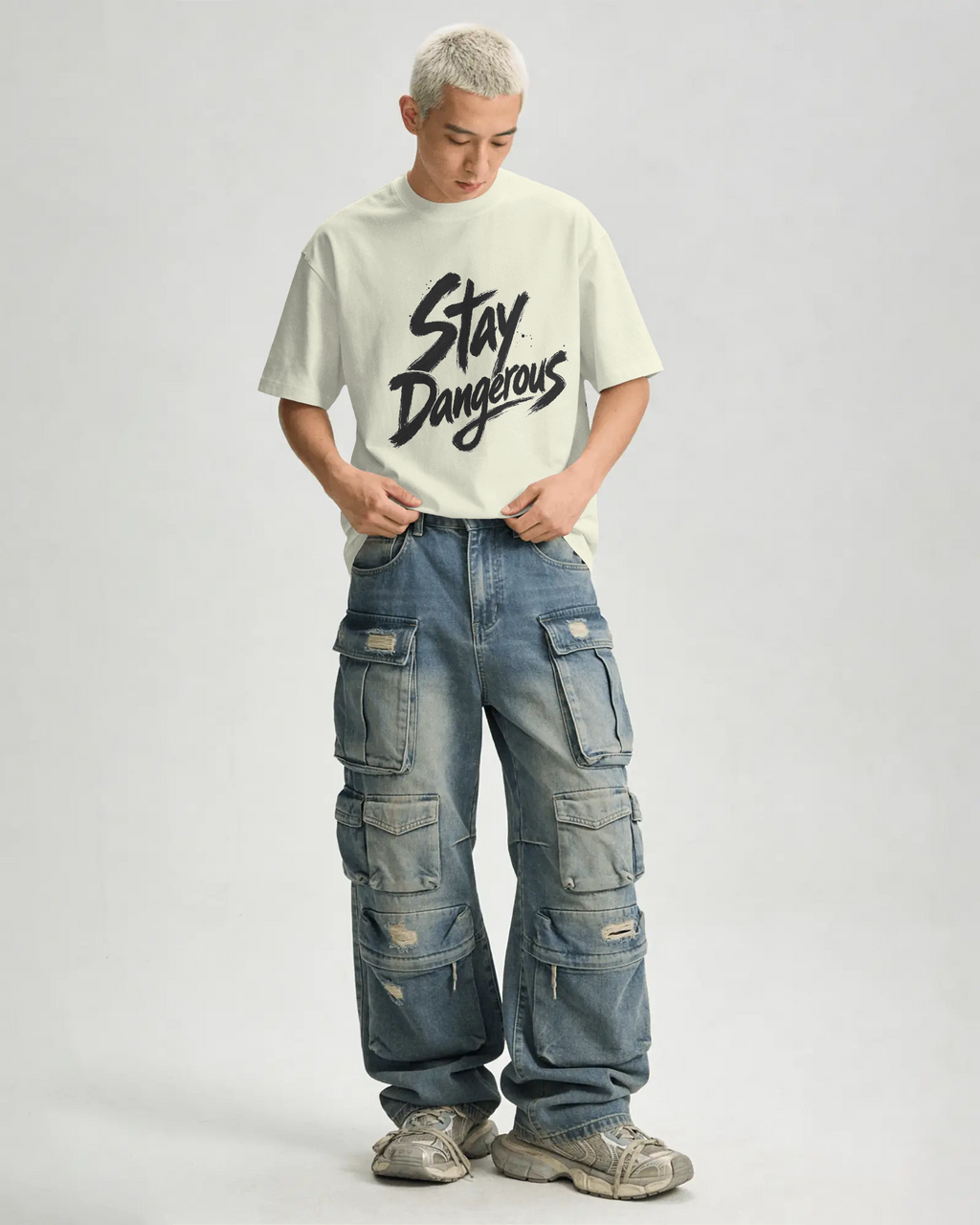 Stay Dangerous 100% Cotton T-Shirt | Brush Script Graphic Tee
