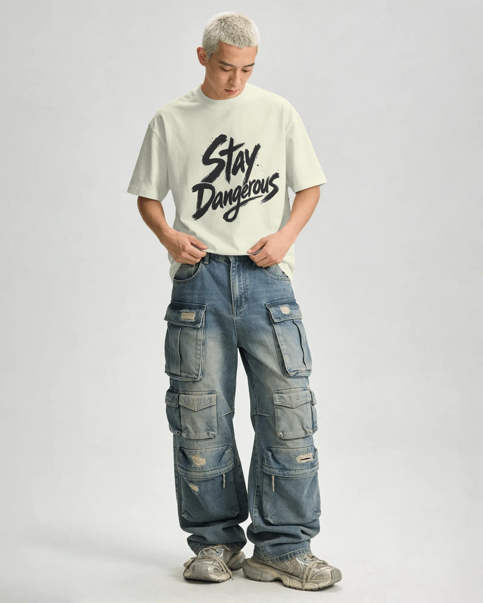 Stay Dangerous 100% Cotton T-Shirt | Brush Script Graphic Tee