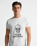 Fear Nothing Geometric Skull T-Shirt | 100% Cotton Minimalist Tee