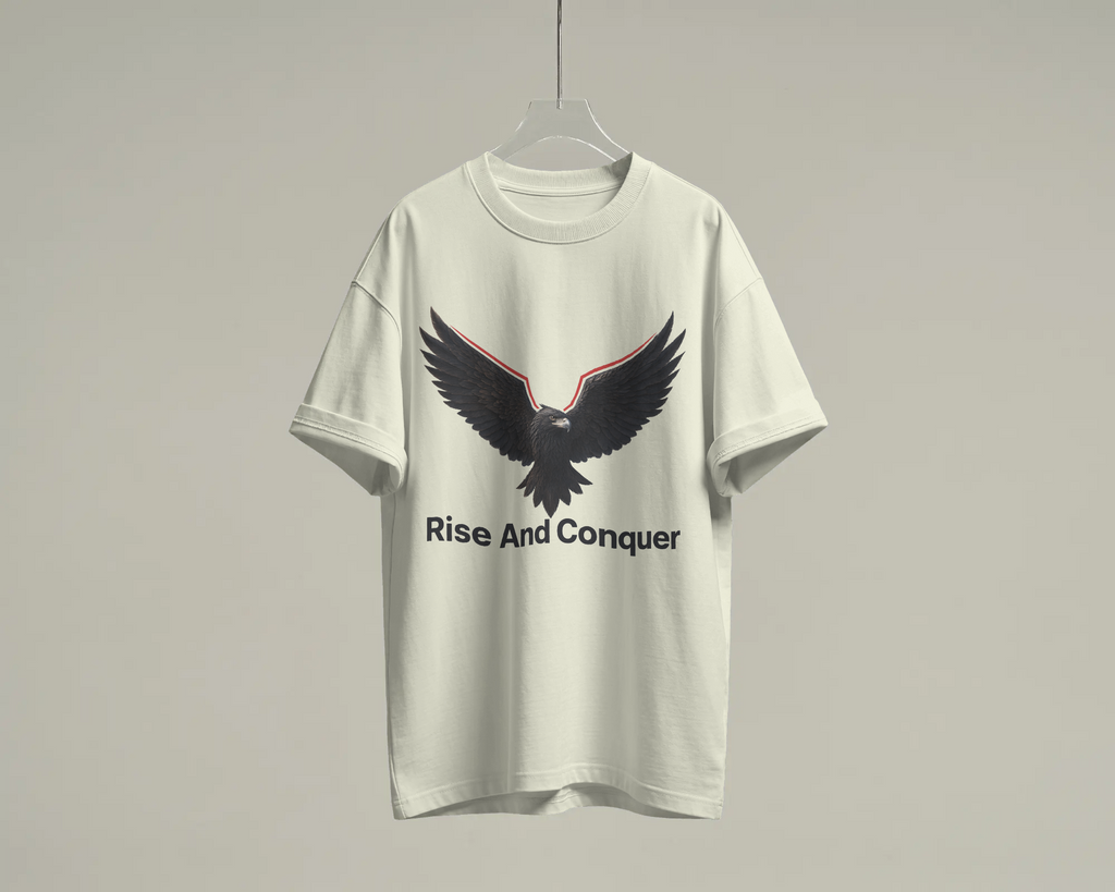 Rise And Conquer 100% Cotton T-Shirt | Eagle Graphic Tee