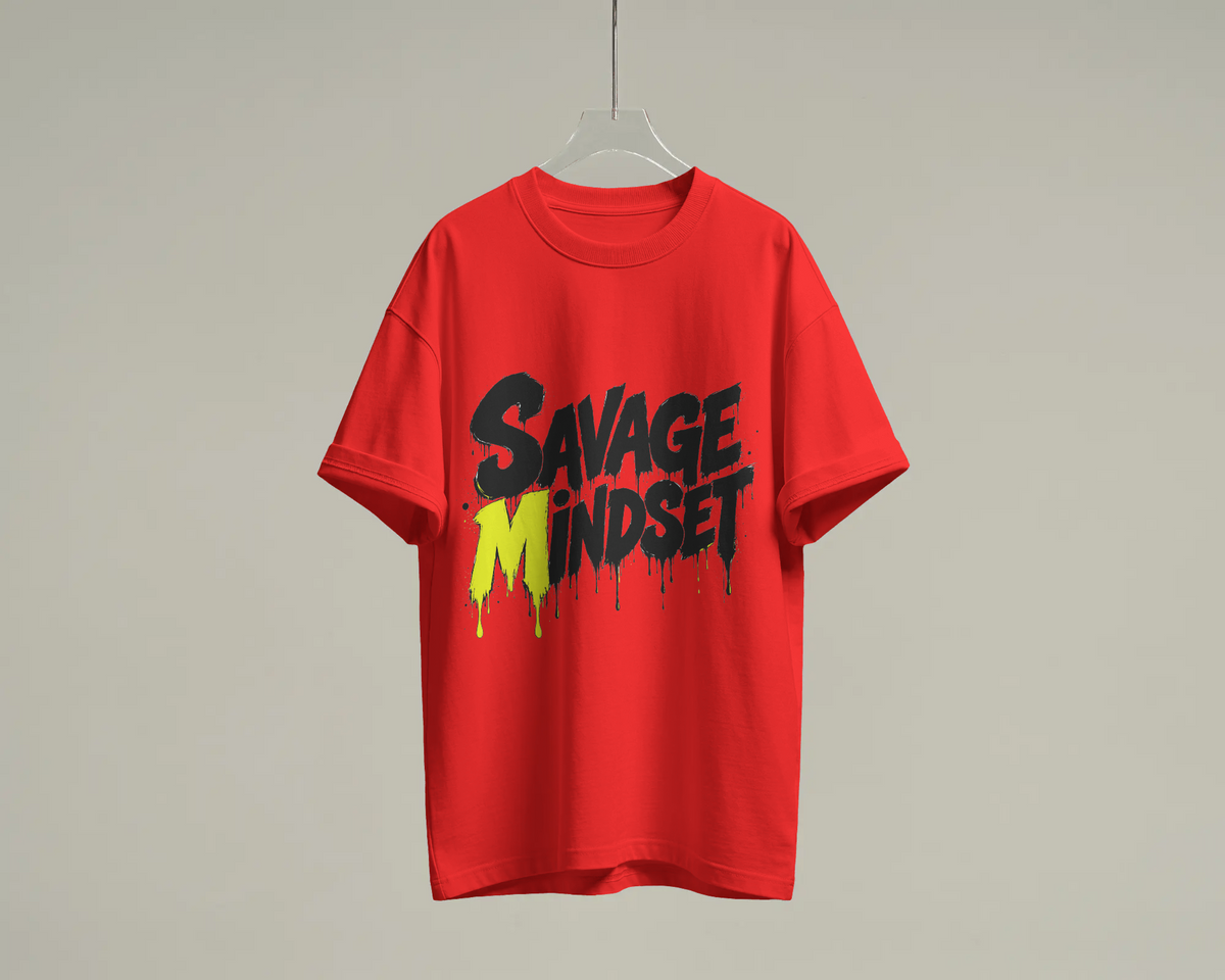 Savage Mindset 100% Cotton T-Shirt | Oversized Streetwear Tee