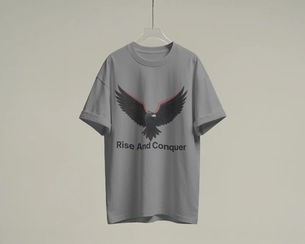 Rise And Conquer 100% Cotton T-Shirt | Eagle Graphic Tee