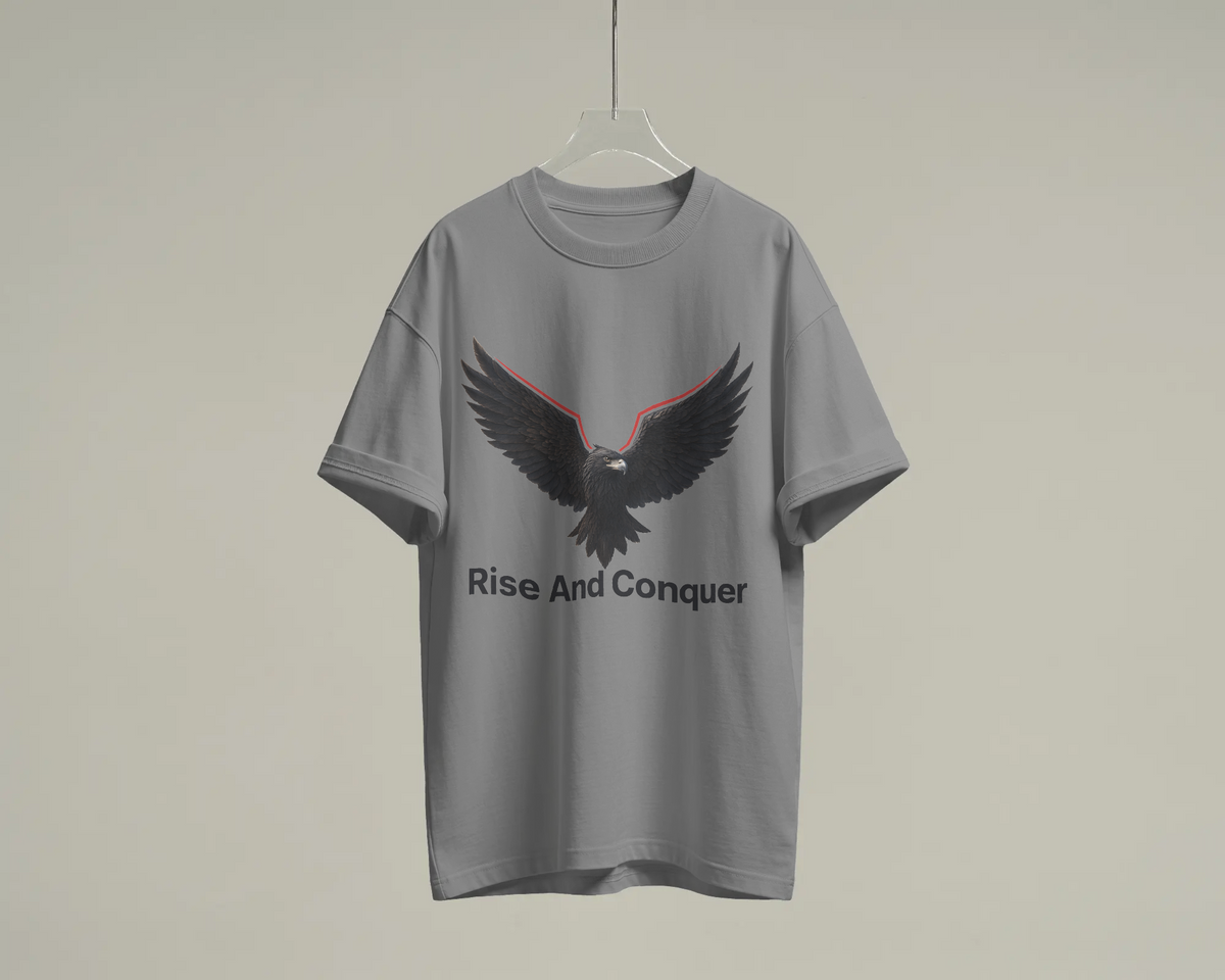 Rise And Conquer 100% Cotton T-Shirt | Eagle Graphic Tee
