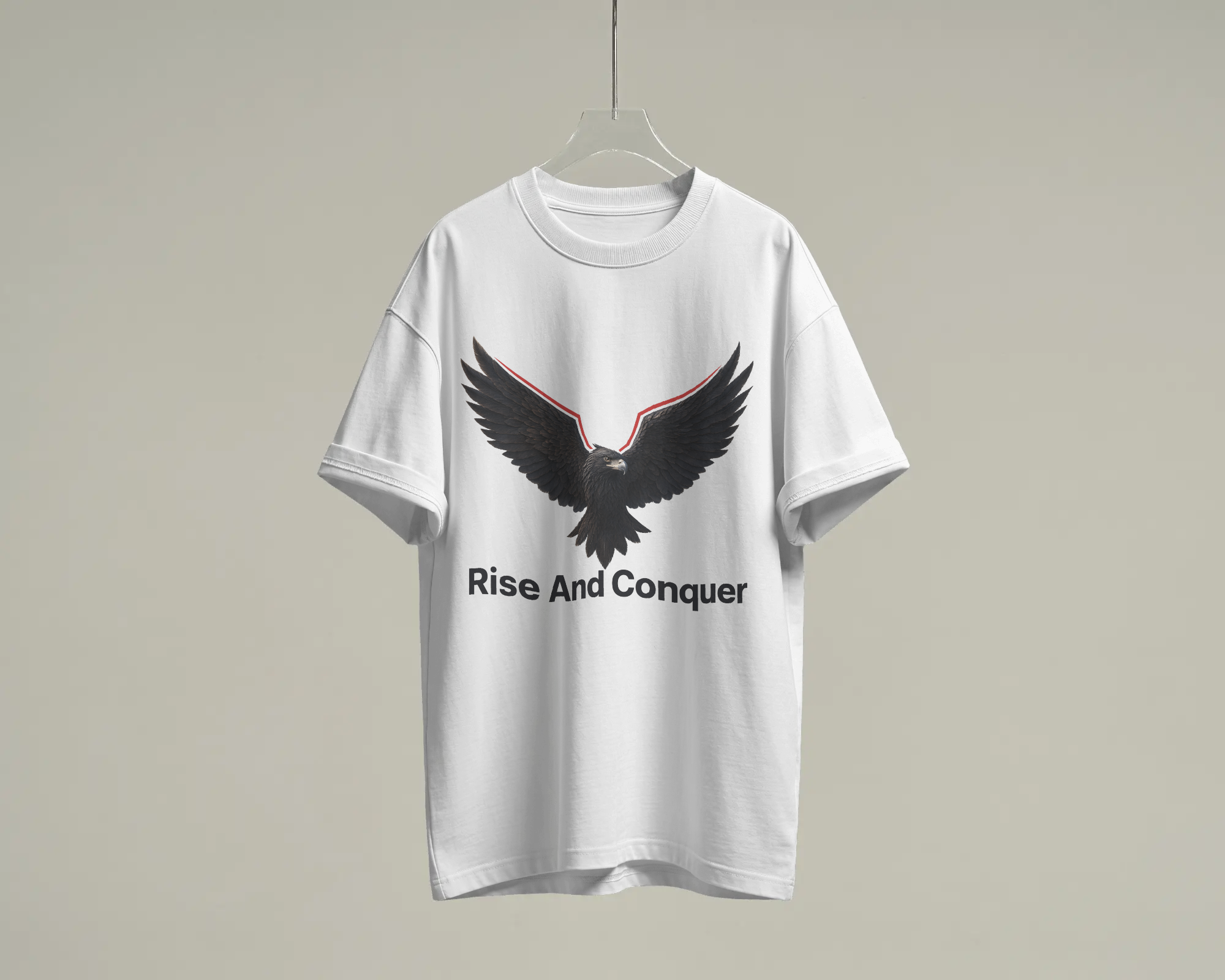 Rise And Conquer 100% Cotton T-Shirt | Eagle Graphic Tee
