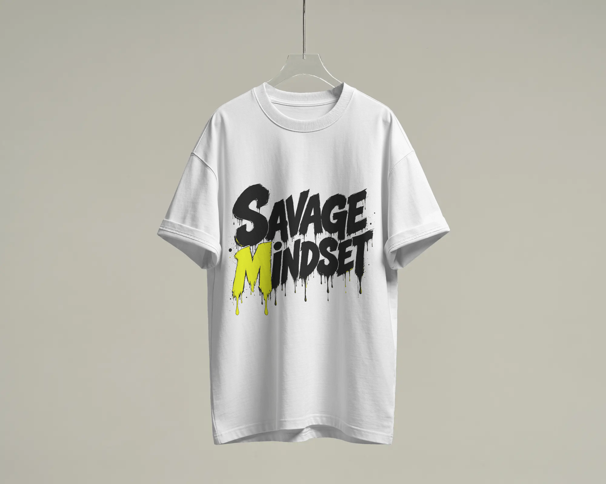 Savage Mindset 100% Cotton T-Shirt | Oversized Streetwear Tee