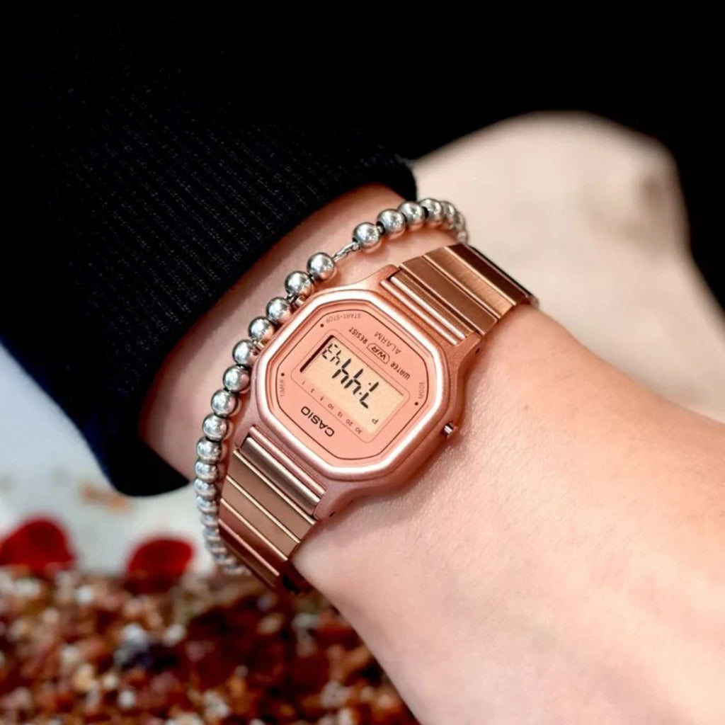 CASIO LA-11WR-5ADF Digital Watch for Women | Rose Gold Strap | Daily Alarm | Stopwatch | Water Resistant | Quartz Movement