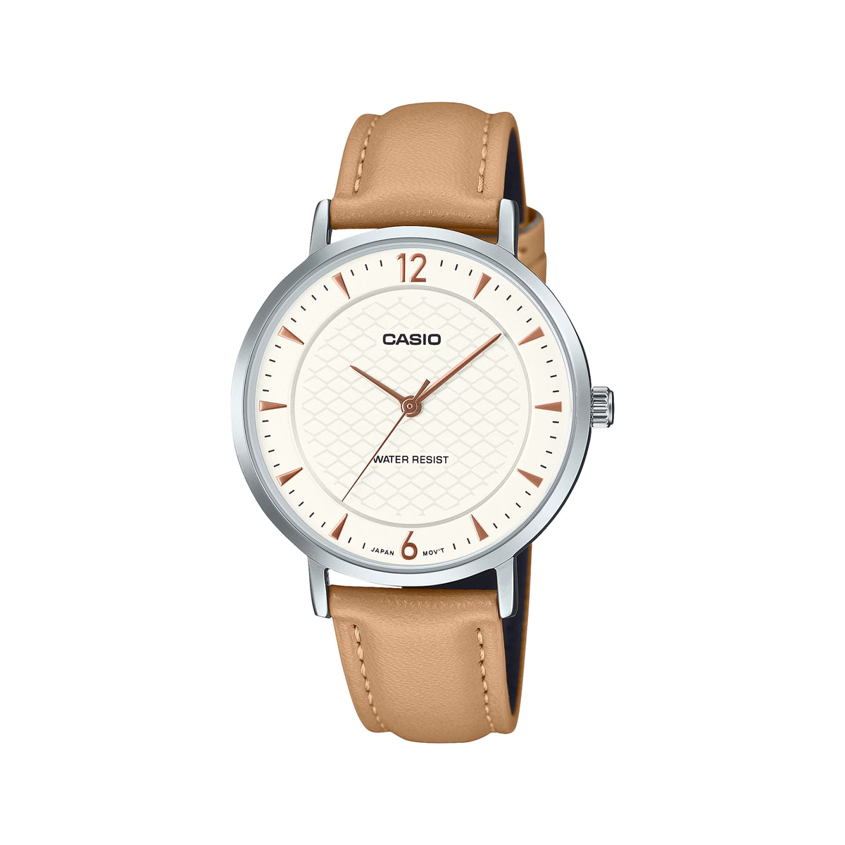 Casio Women's Analog Leather Strap Watch LTP-VT04L-7A1DF | White Dial | Quartz Movement | Water Resistant | Classic Everyday Dress Wristwatch