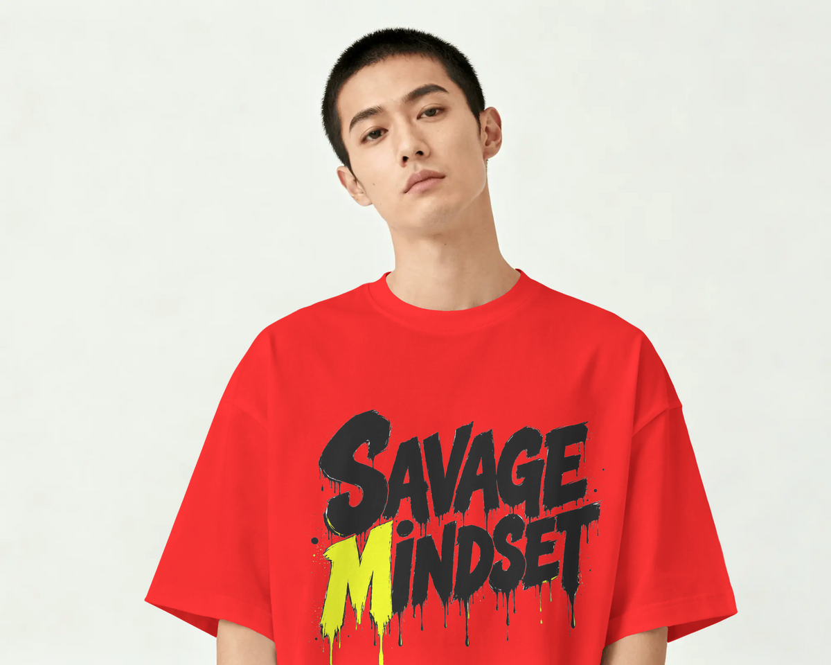 Savage Mindset 100% Cotton T-Shirt | Oversized Streetwear Tee