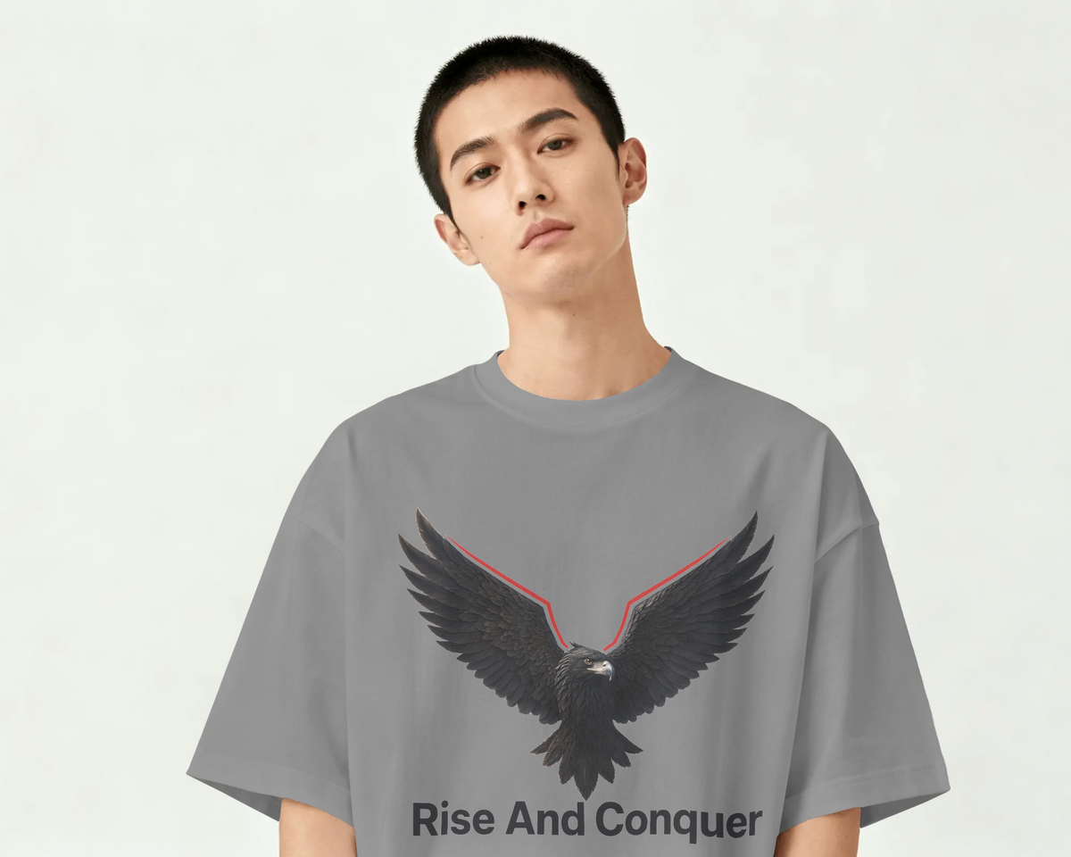 Rise And Conquer 100% Cotton T-Shirt | Eagle Graphic Tee