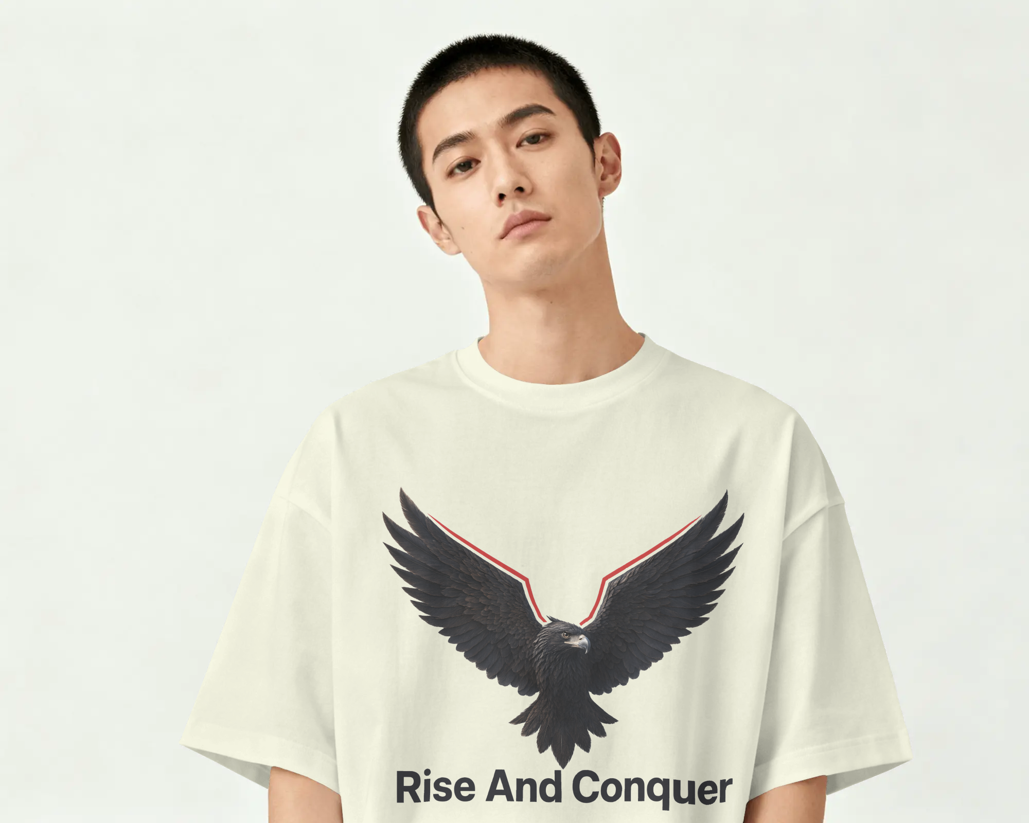 Rise And Conquer 100% Cotton T-Shirt | Eagle Graphic Tee