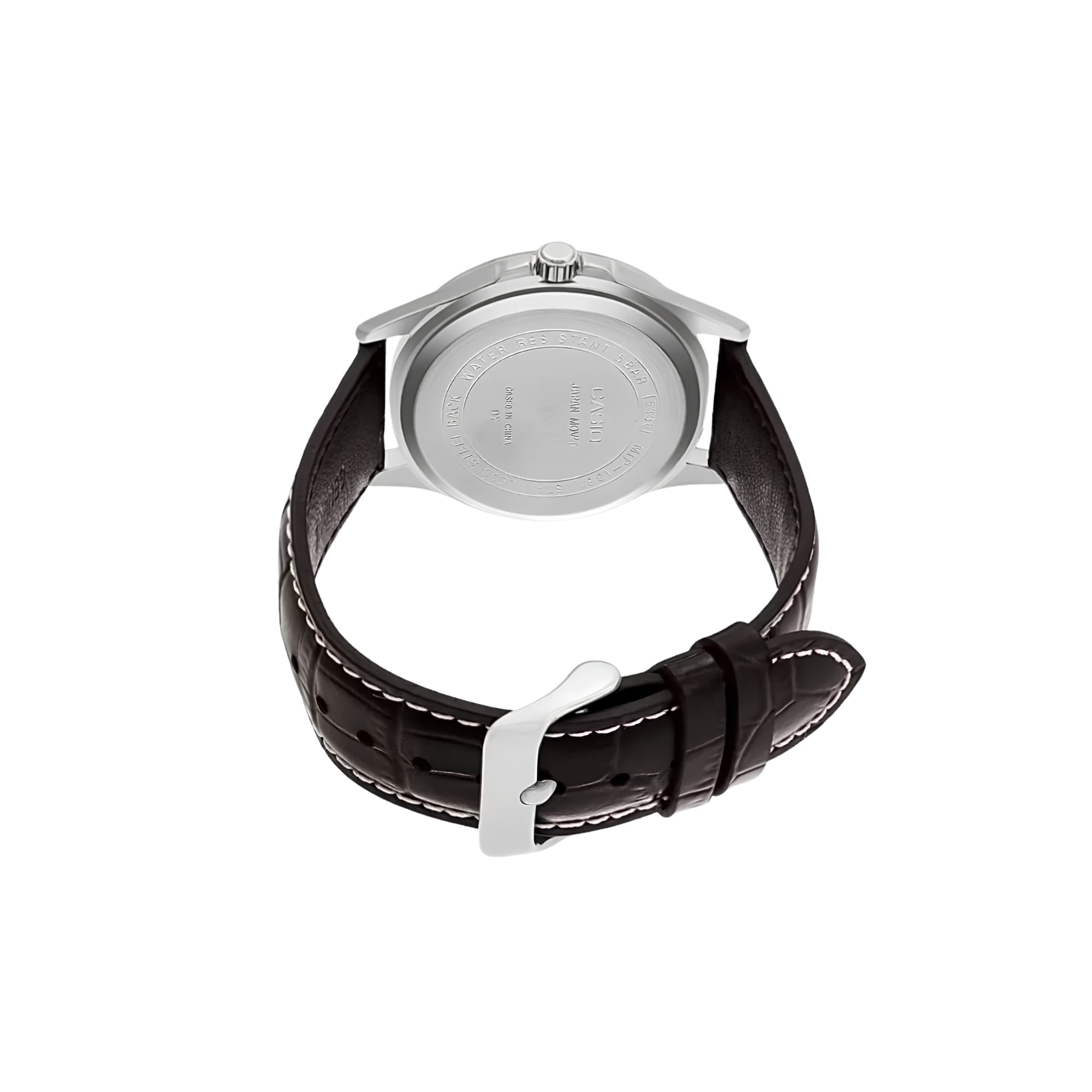 Casio Men's Analog Quartz Watch MTP-1381L-7AVDF Silver Dial Day Date Display Stainless Steel Case Black Leather Strap 50M Water Resistant