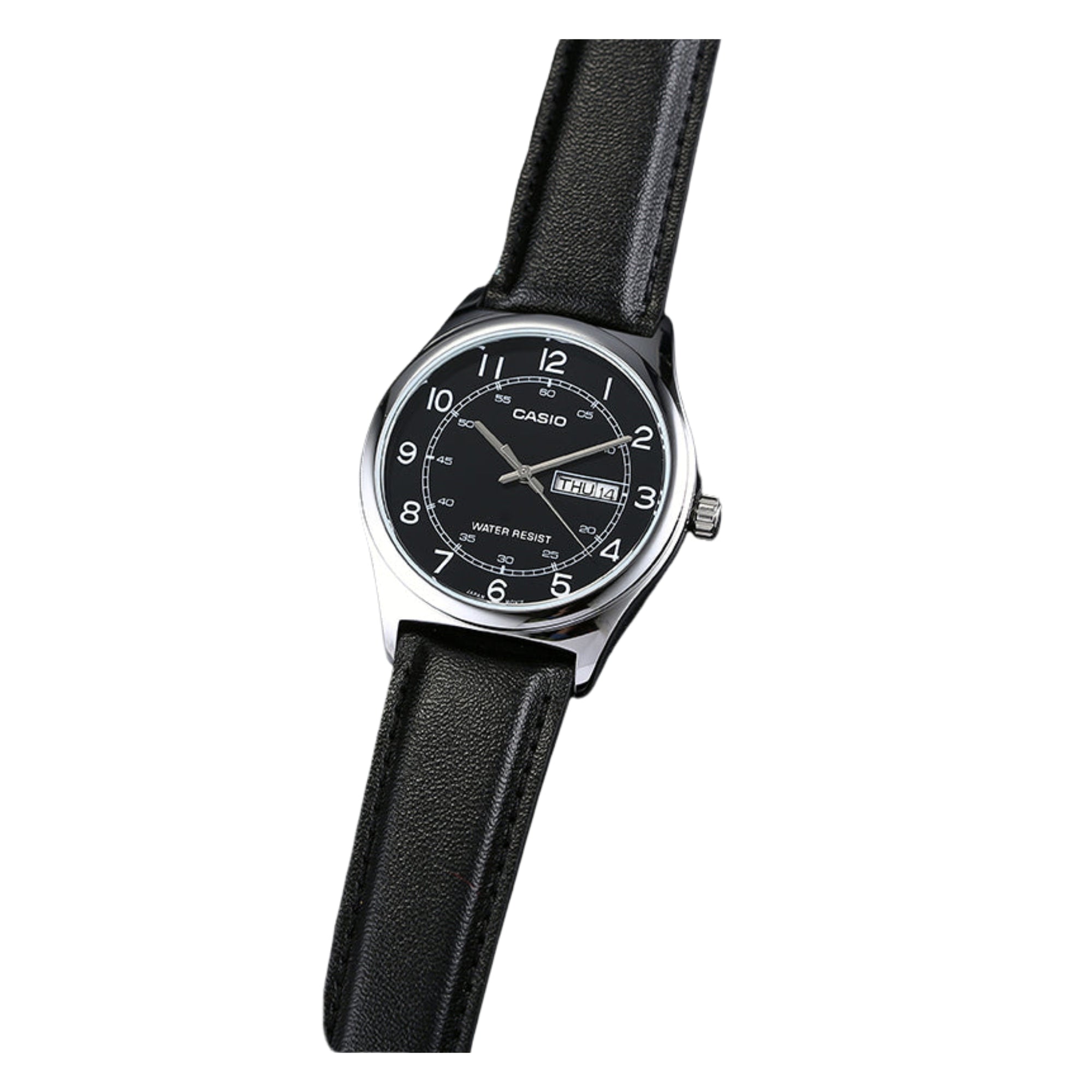 Casio Men's Analog Quartz Watch MTP-V006L-1B2UDF Stainless Steel Case Black Dial Black Leather Strap 30M Water Resistant