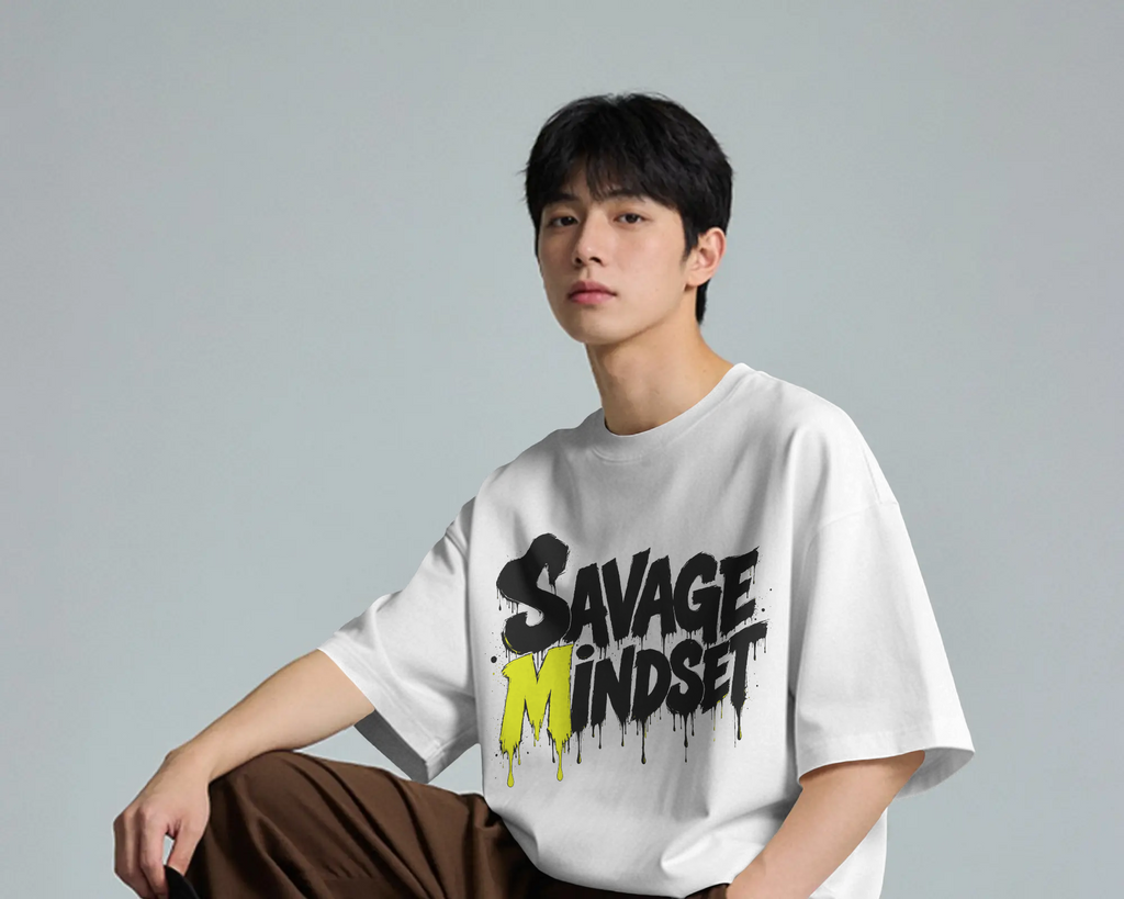Savage Mindset 100% Cotton T-Shirt | Oversized Streetwear Tee
