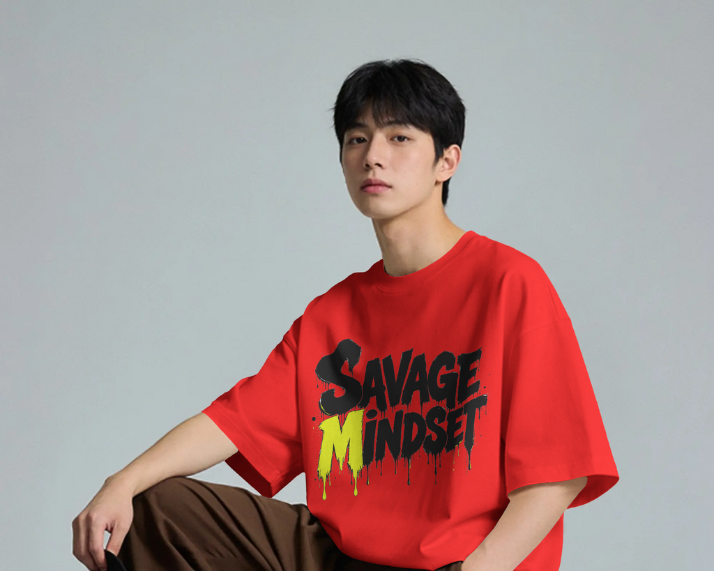 Savage Mindset 100% Cotton T-Shirt | Oversized Streetwear Tee