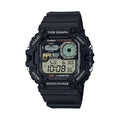 CASIO WS-1700H-1AVDF Digital Sports Watch for Men | 100M Water Resistant | Moon Phase & Tide Graph | LED Backlight | Multi Alarm | Stopwatch | Black Resin Strap